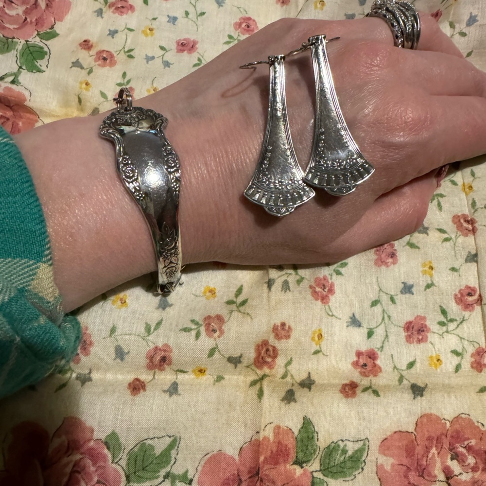 Sterling Spoon Bracelet & Earring set
